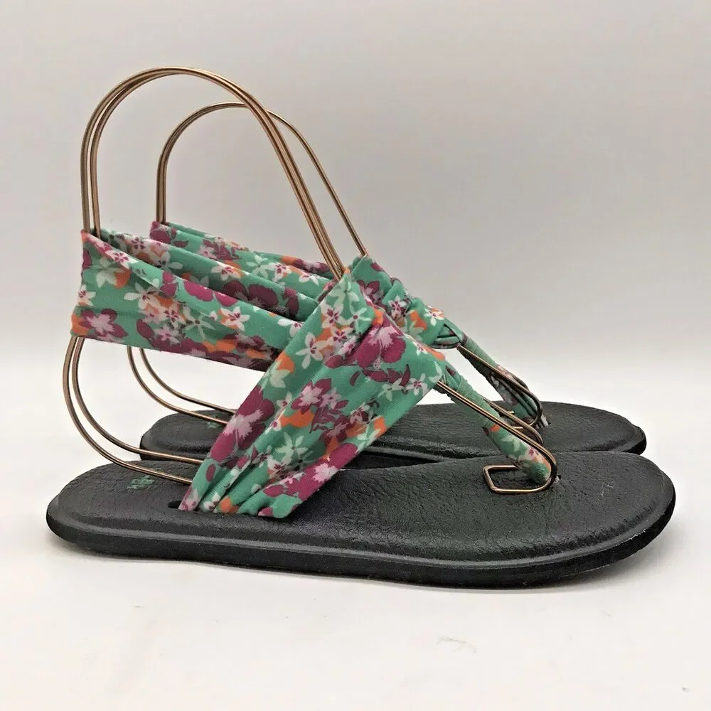 Sanuk Yoga Sling 2 Sandals Women's 8 Multicolor Toe-Post Comfort Flats 1015891